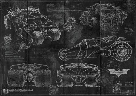 Batman Tumbler Batmobile Blueprint Art Print A2 420mm594 | Etsy