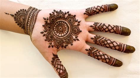 EASY MANDALA MEHNDI HENNA DESIGN FOR PALMS - YouTube