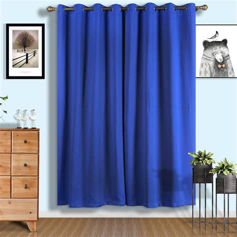 2 Pack | 52"x96" Royal Blue Thermal Blackout Curtains With Chrome ...