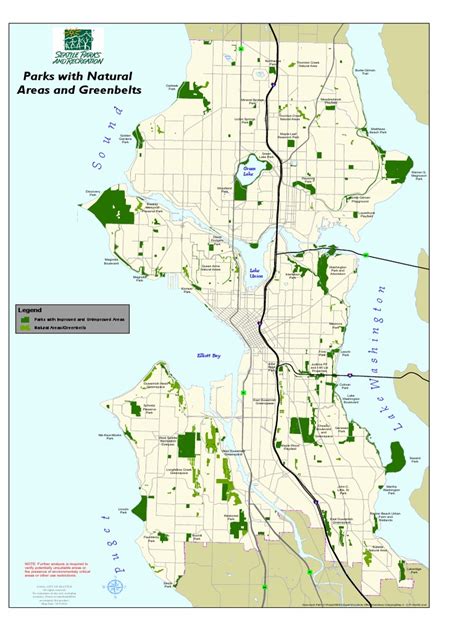 Map of Seattle Parks With Natural Areas and Greenbelts