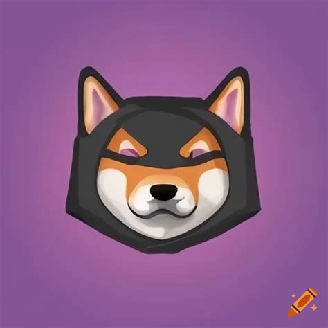 Shiba inu with a superhero mask on a pink and purple background on Craiyon