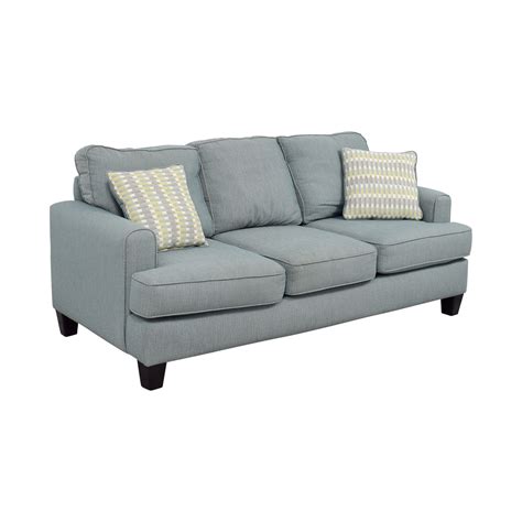 59% OFF - Raymour & Flanigan Raymour and Flanigan Willoughby Blue Three Seater Sofa / Sofas