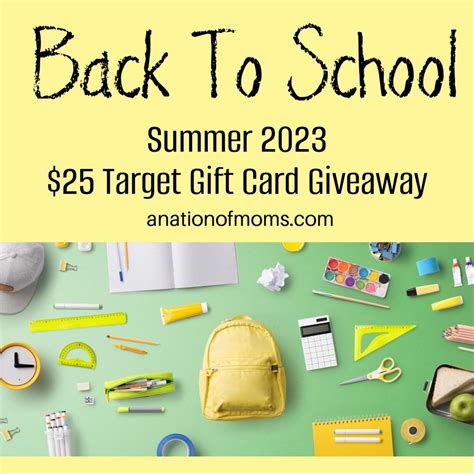 Back to School Summer 2023 Giveaway: $25 Target Gift Card - A Nation of ...