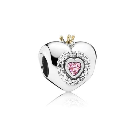 PANDORA Princess Heart Charm, Silver & 14K - 791375PCZ | Ben Bridge Jeweler