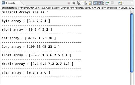 How to sort and partial sort a primitive arrays using Arrays.sort ...