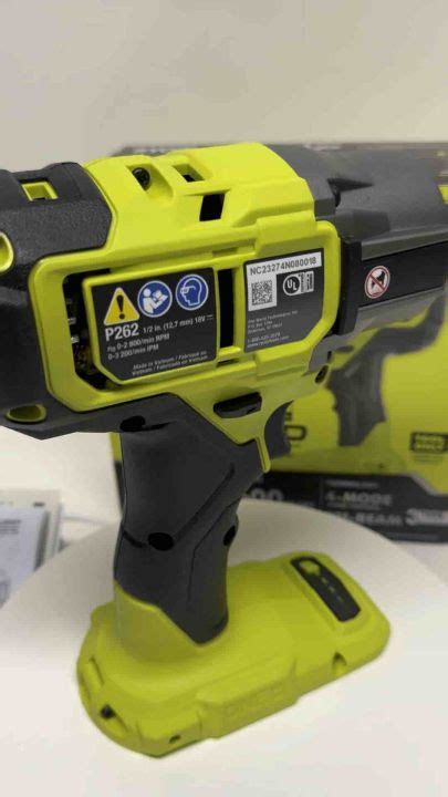 Ryobi P262 HP 18V (600 ft-lbs) Brushless Cordless 4-Mode 1/2 in. Impact Wrench, (Tool Only - No ...