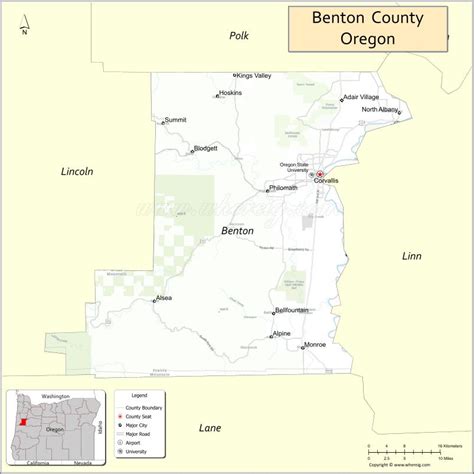 Map of Benton County, Oregon - Where is Located, Cities, Population ...