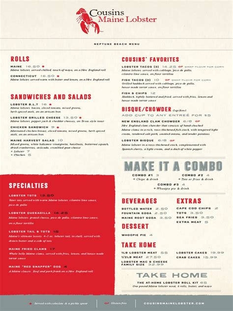 Cousins Maine Lobster Menu at Neptune Beach | PDF | European Cuisine | Regional & Ethnic Food