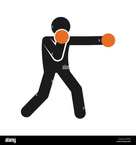 Simple Boxing Punch Outline Sport Figure Symbol Vector Illustration Graphic Design Stock Vector ...