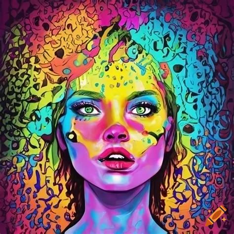 Vibrant artistic portrait with comic style on Craiyon