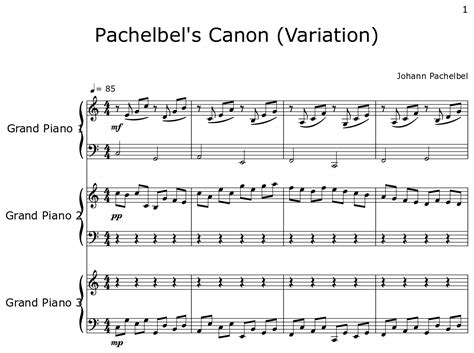 Pachelbel's Canon (Variation) - Sheet music for Piano