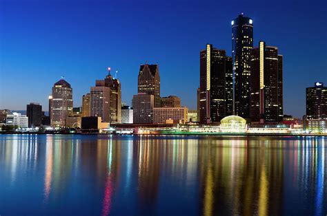 Detroit Skyline At Twilight Photograph by Chrisp0 - Pixels