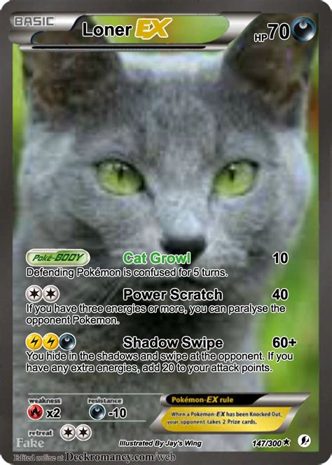 Loner EX Pokemon Card Made By (Me) | Warrior cats, Cat pokemon, Warrior cat