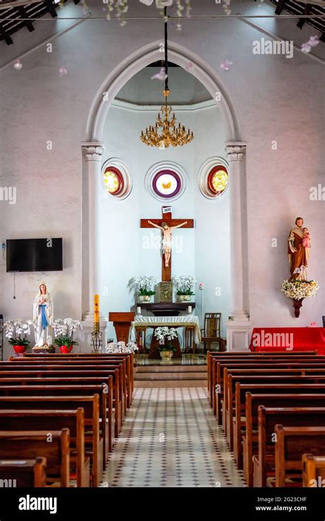 Interior view of the Christian church in Shamian, Guangzhou, China, prayer room Stock Photo - Alamy