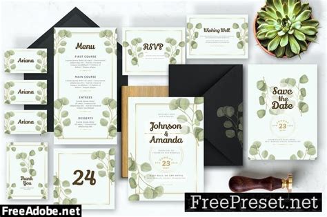 Watercolor Eucalyptus - Wedding Invitation 9VRGYVP