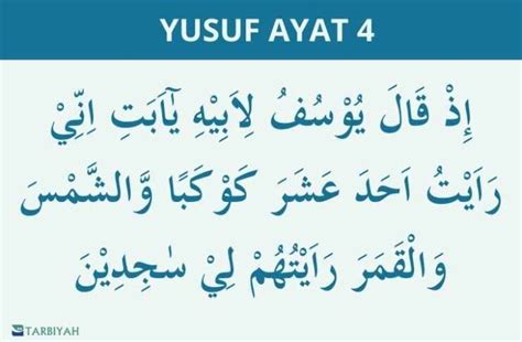 Surat Yusuf Ayat 4: Arti per Kata dan Tafsir | Tarbiyah