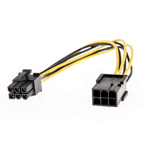 0.2m PCIe 6 Pin Female to Male Extension Cable - from LINDY UK