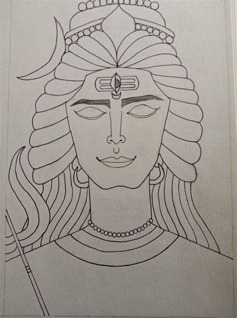 How to draw (Outline) of Lord Shiva/Shankar/ Mahadev || Full tutorial Part 1 | Boho art drawings ...