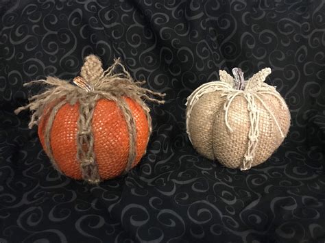 Cute Mini Burlap and Macrame Pumpkins - Etsy