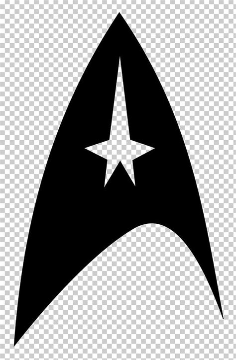 Star Trek Symbol Starfleet Logo PNG - angle, black and white, decal, emblem, gene roddenberry ...