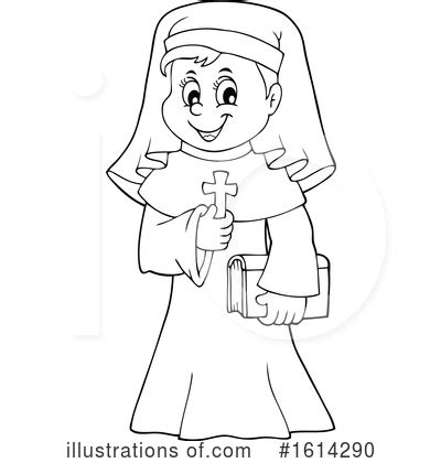 Nun Clipart #1614292 - Illustration by visekart