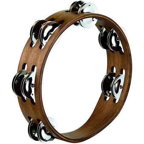 Meinl Compact Wood Tambourine with Double Row Stainless Steel Jingles 8 ...