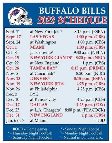 Wilson Flores Kabar: Buffalo Bills Schedule Home Games