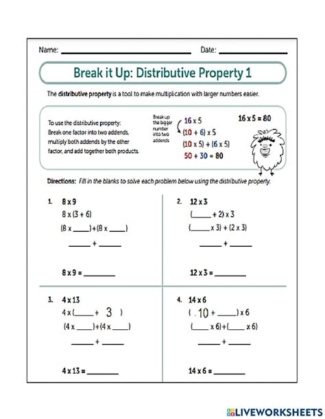 Distributive Property Of Multiplication Worksheets Pdf - Printable Worksheets