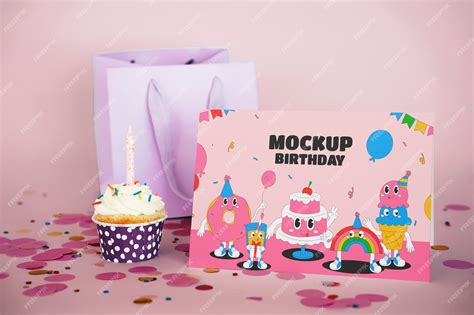 Premium PSD | Birthday card mockup design