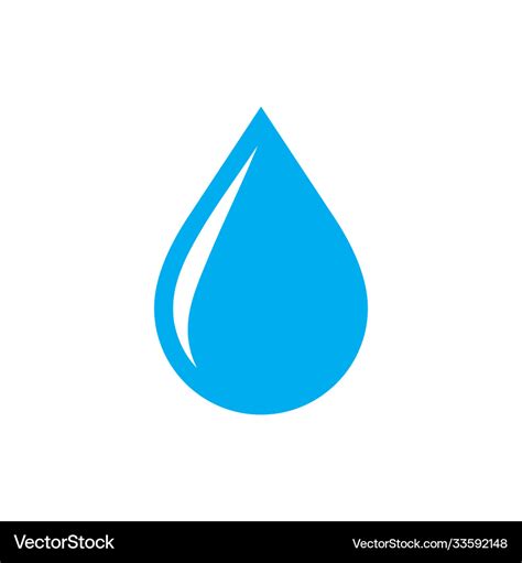 Blue water drop - icon on white background Vector Image