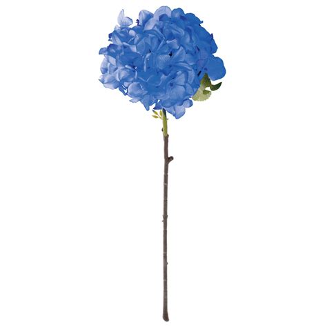 Blue Single Stem Hydrangea Silk Flower, 28" - Royal Imports