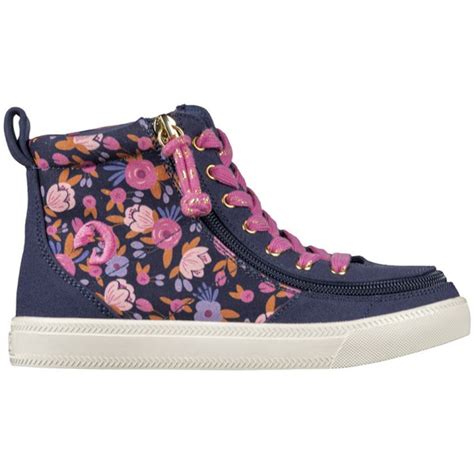 Billy Footwear Girls Classic Lace Hightop- Navy Floral | Cleary's Shoes & Boots