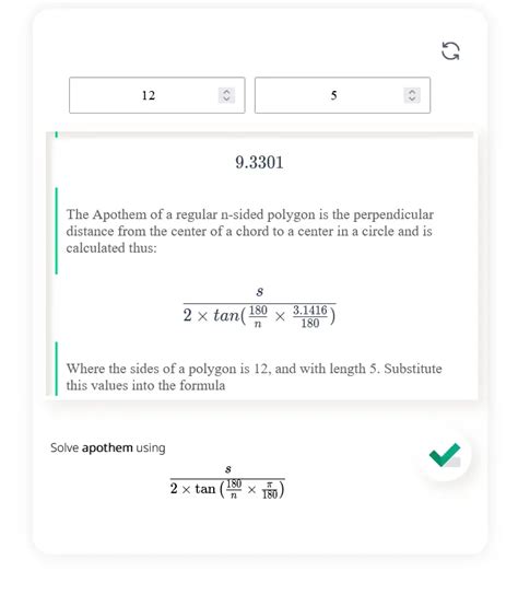 Apothem Of Pentagon | Free Math Problem Solver With Steps MathCrave