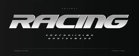 Racing alphabet. Speed sport font, automotive type for modern dynamic logo, headline, auto car ...