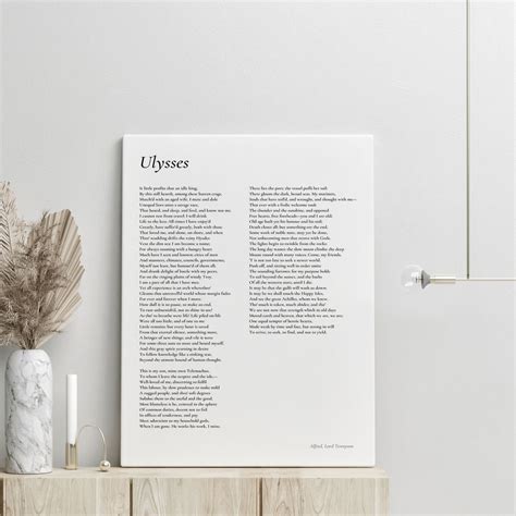 Ulysses by Alfred Lord Tennyson Poem Canvas Print Poetry - Etsy