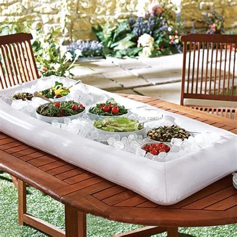 Portable Inflatable Ice Table Serving Bar Cooler With Drain Plug Buffet & Salad Floating Bars ...