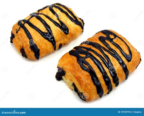 2 Chocolate Danish Pastry Cakes Stock Photo - Image of sweet, filling ...