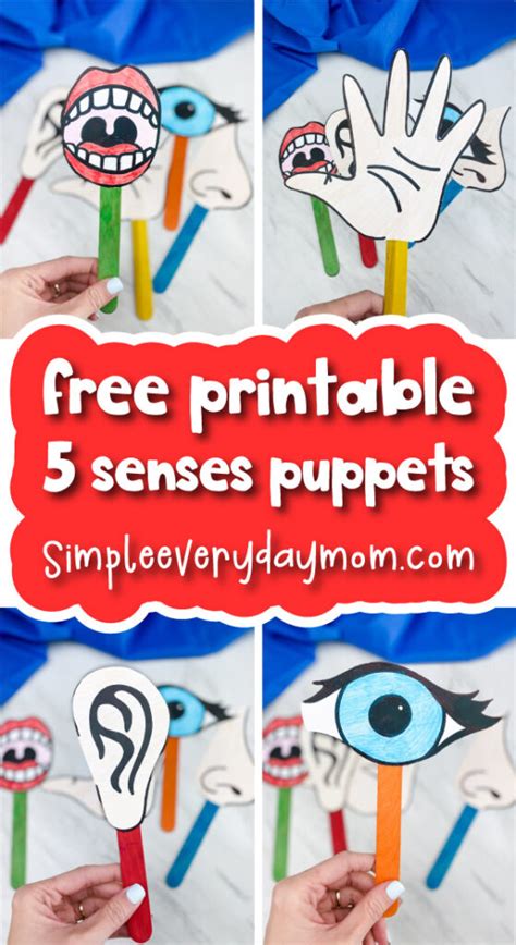 5 Senses Puppets For Kids [Free Printables]