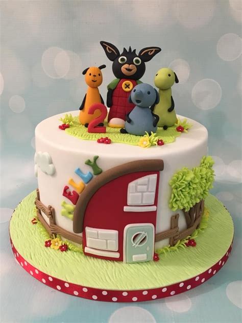 Bing bunny and friends birthday celebration cake with house and tree | Bunny birthday cake, Bing ...