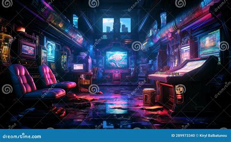 Concept of Old Stylish Vintage Retro Gaming Poster Stock Illustration ...