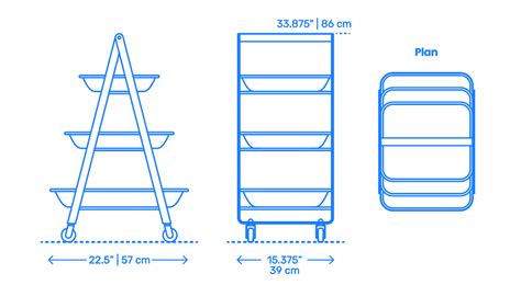 Kitchen Carts | Serving Carts Dimensions & Drawings | Dimensions.com