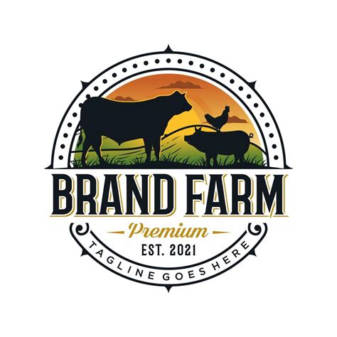 Cattle farm logo design template vector illustration 6626798 Vector Art at Vecteezy