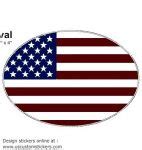 American Flag Oval Sticker - U.S. Custom Stickers