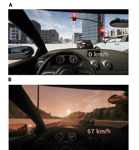 Examples of two scenarios: urban scenario with traffic at daylight (A ...