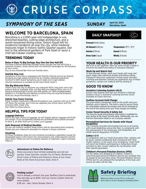 Symphony of the Seas 7-night Western Mediterranean Cruise Compass - April 23, 2023 by Royal ...