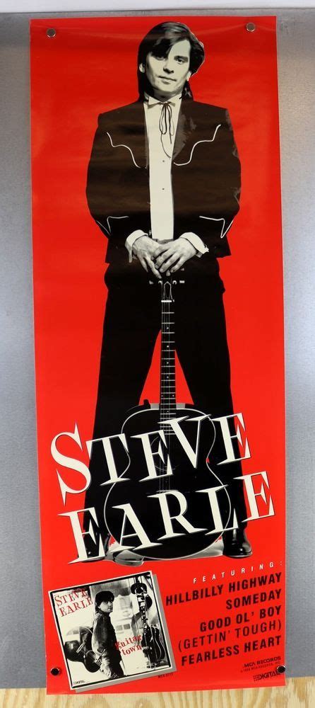 Steve Earle 1986 Guitar Town Promo Poster Hillbilly Highway MCA Records 13x36” #Realism (With ...