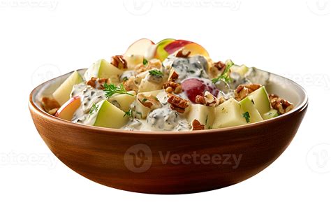 Freshly made Waldorf salad bowl isolated on transparent background 27145520 PNG