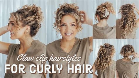 How To Style A Claw Clip with CURLY HAIR! - YouTube