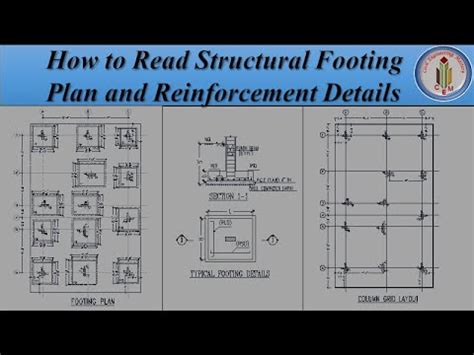 How to read Footing drawing | Reinforcement detail drawing of footing | Footing plan and section ...