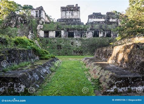 Mayan Ball Court at Tikal, National Park. Traveling Guatemala, C Stock ...